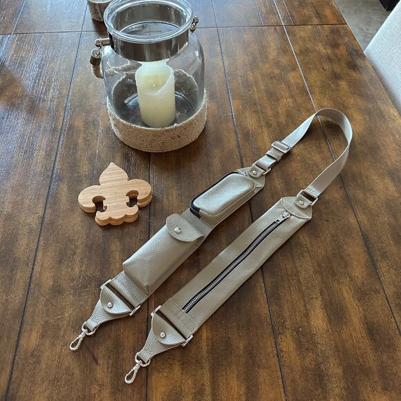 NEW ♡ BILLIE STRAP Crossbody Utility Strap-Only in Greige/Silver Iphone Samsung - Picture 3 of 10